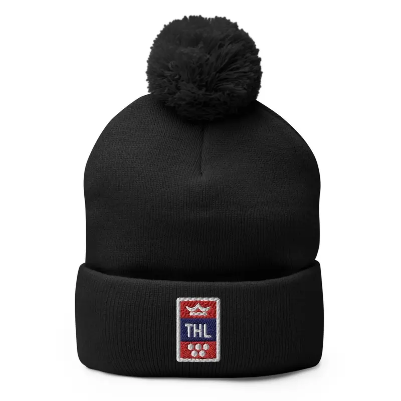 THL Embroidered Pom Knit Cap